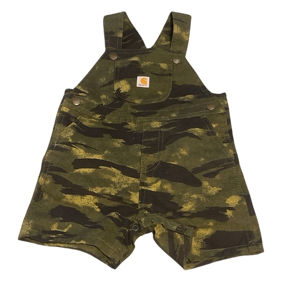 CARHARTT || Toddler Canvas Camo Shortall SS Bodysuit 2 Piece Set || size 24m - Picture 3 of 7
